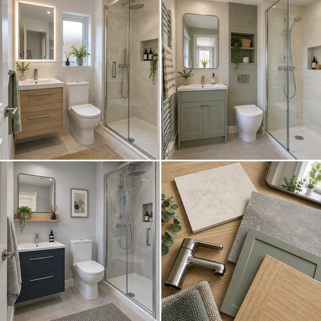 Compact shower room with vanity storage